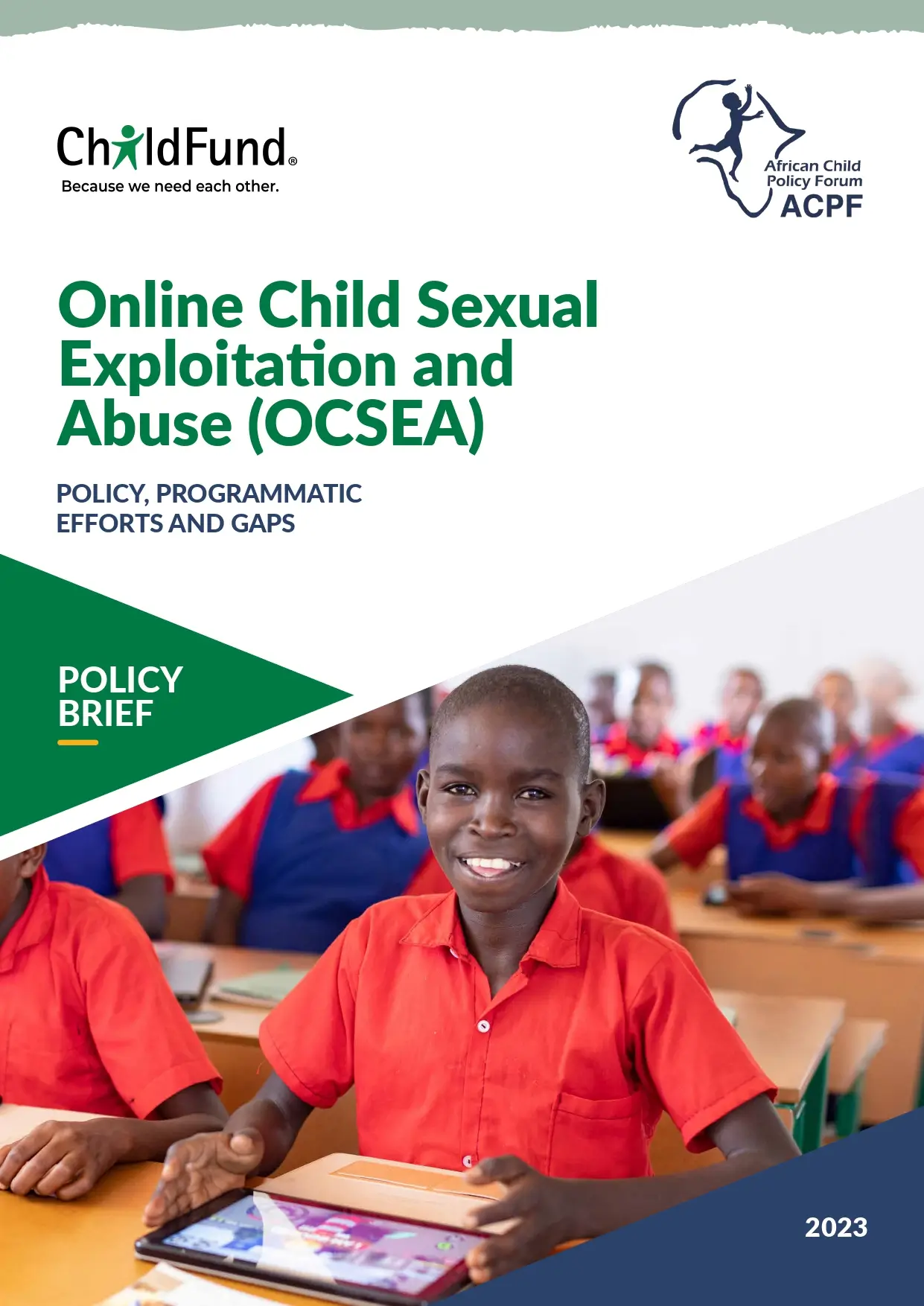 Exploitation et abus sexuels des enfants en ligne : politiques, efforts programmatiques et lacunes