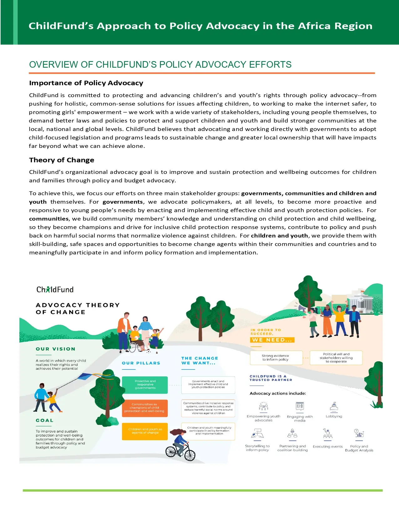 ChildFund – Présentation du plaidoyer pour la région Afrique